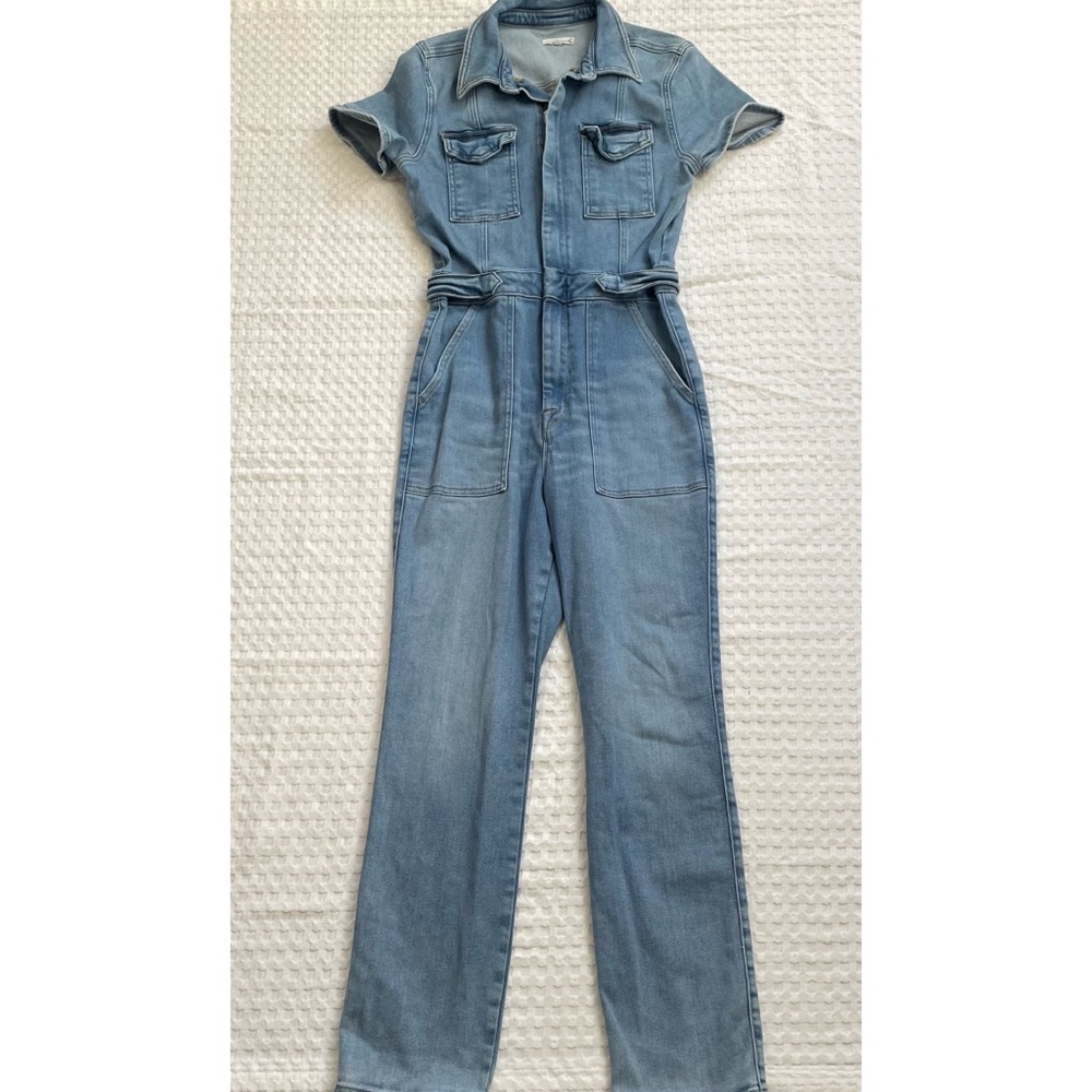 Good American Fit For Success Denim Jumpsuit 3 (Large) Womens Stretch